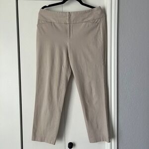ELLE‎ Pull On Pants Khaki Career Dress Pants Stretch Size 8